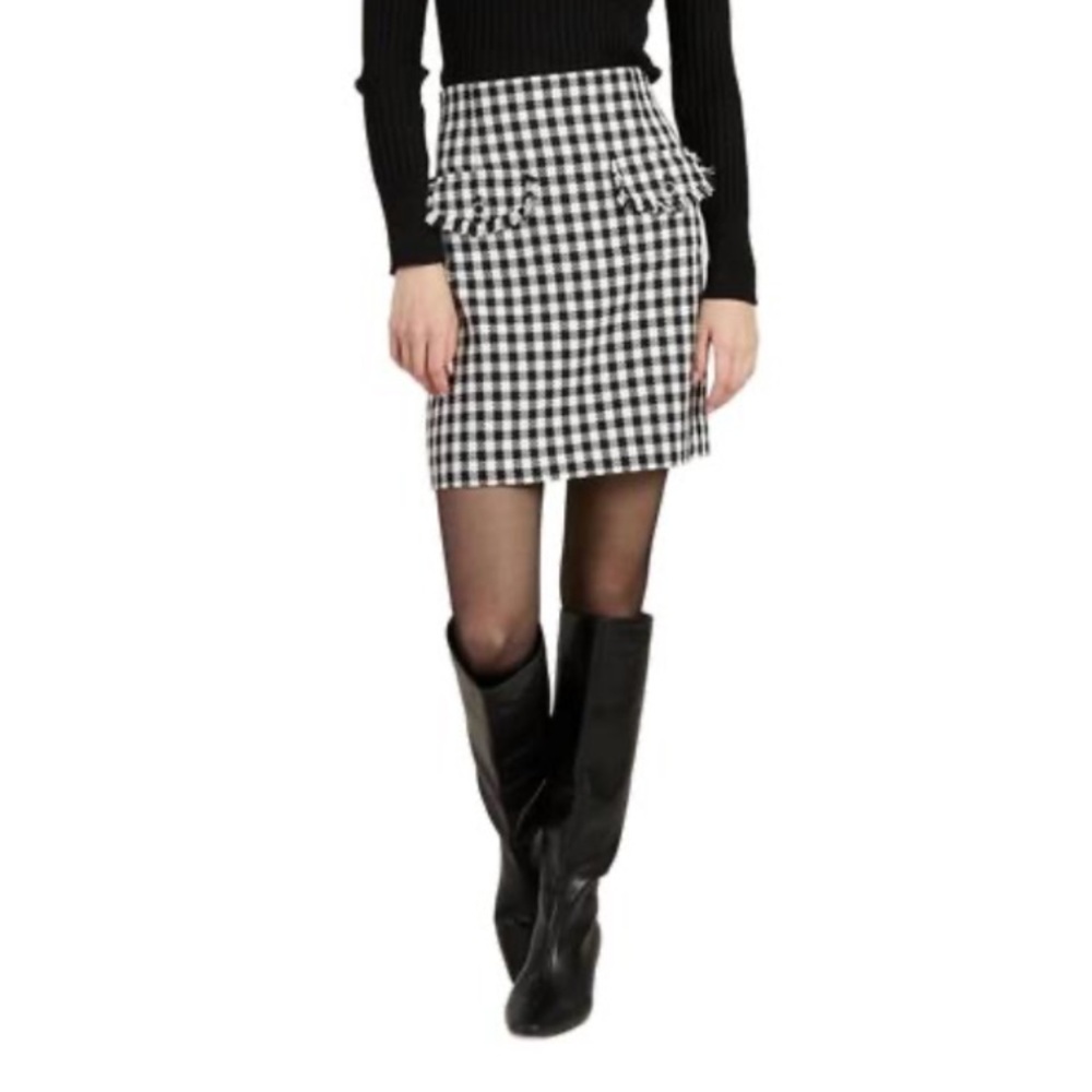 TYLER BOE ASHLEY Check Skirt Black/White NWT - Picture 4 of 15